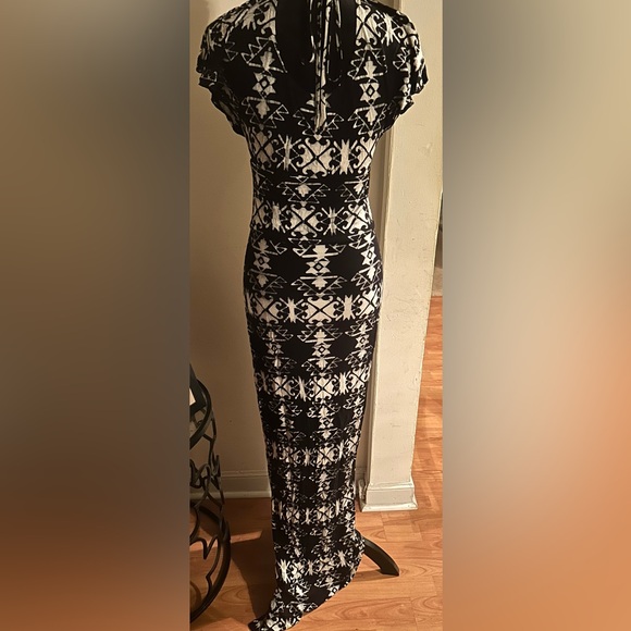 NWOT Ruby Rocks for Long Tall Sally Tribal Print Flutter Sleeve Maxi Sheath - Picture 2 of 4